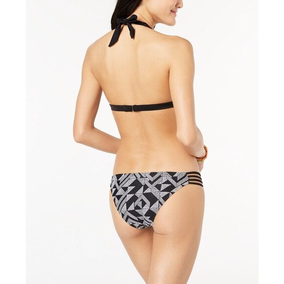 NWT Hula Honey M Maze Muse Choker Cropped Bikini Top Black White #87927 - Picture 2 of 2